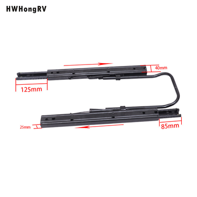Hwhongrv Truck Seat Slider RV Car Van Seating Rails Steel with Length of 385mm Black Standard Single Color General Seat HS-L385