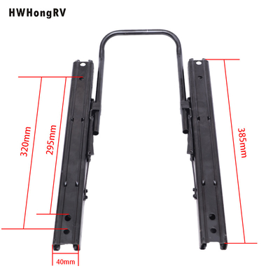 Hwhongrv Truck Seat Slider RV Car Van Seating Rails Steel with Length of 385mm Black Standard Single Color General Seat HS-L385