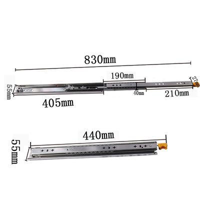 Motorhome Touch Open Ball Bearing Drawer Slider Campervan Cabinet Hardware Full Extension Slider Travel Trailer HC-5303T CN;SHA