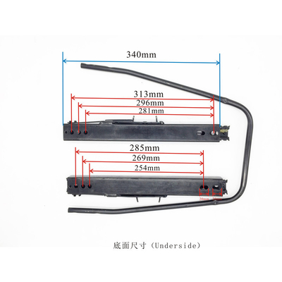 HWHongRV  Universal Auto Replace parts Iron stainless high strength seat Dual Rails slider