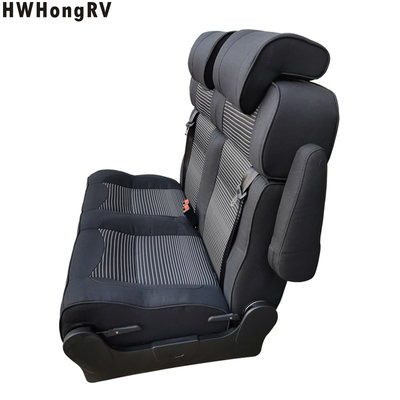 RV 2 fold double caravan seats with fabric cover for the campervan bed seating with rotatable backrest seat cushion