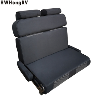 RV 2 fold double caravan seats with fabric cover for the campervan bed seating with rotatable backrest seat cushion
