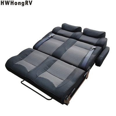 RV 2 fold double caravan seats with fabric cover for the campervan bed seating with rotatable backrest seat cushion