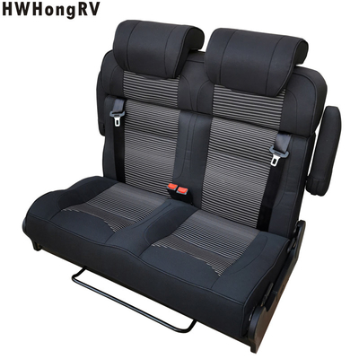 RV 2 fold double caravan seats with fabric cover for the campervan bed seating with rotatable backrest seat cushion