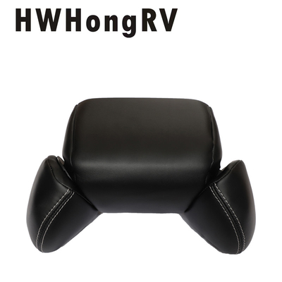 VIP auto seat headrest pillow with adjustable two ears/Car black Napa leather cover headrest Minibus VIP Aircraft Seats pillow