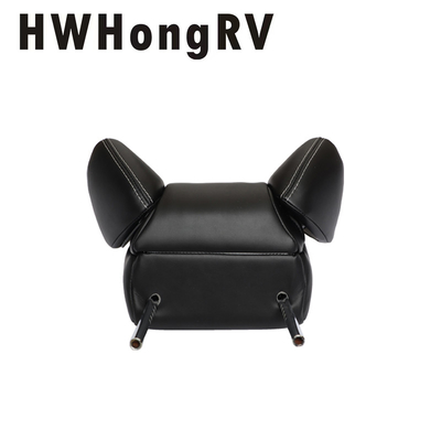 Car Adjustable  headrest pillow with  black Napa leather cover adjust the head restraint adjustment