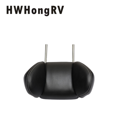Car Adjustable  headrest pillow with  black Napa leather cover adjust the head restraint adjustment