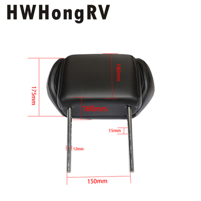 Car Adjustable  headrest pillow with  black Napa leather cover adjust the head restraint adjustment