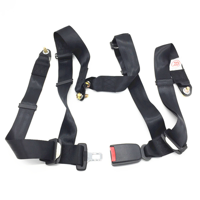 Black Universal 4 Point seat safety  belt for driver seat Four-point safety belt for special operations