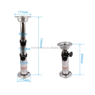 Motorhome Accessory Aluminum 3 stages Telescopic Table Base Compatible for RV Manual 3 Sections Lifting Table Legs