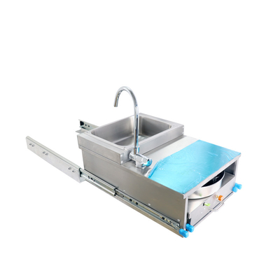 Hwhongrv Mini One Burner Pull Type Gas Stove Boat Caravan RV Stainless Steel Universal Rv Boat Folding Sink Integrated Tap