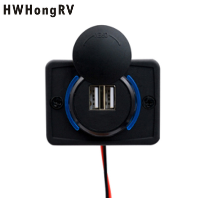 12V /24VDC Quick Charge USB Car Outlet Adapter with sliding cover RV  campervan 2 Port  USB C Car Charger Socket