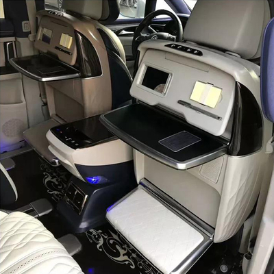 12V auto RV seat back folding table /dinner table/work table for luxury car van and V I P car with manual footrest