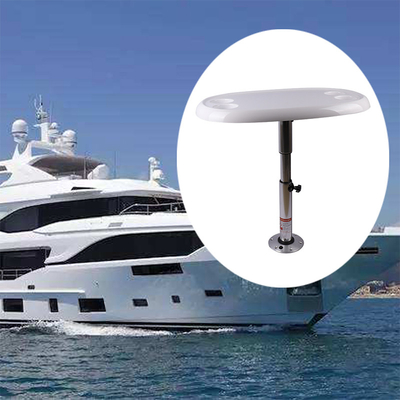 Camper Parts Table Support Adjustable RV Table Leg Easy to Disassemble Motor Home 5 Levels Oval Surface Mount White and Silver