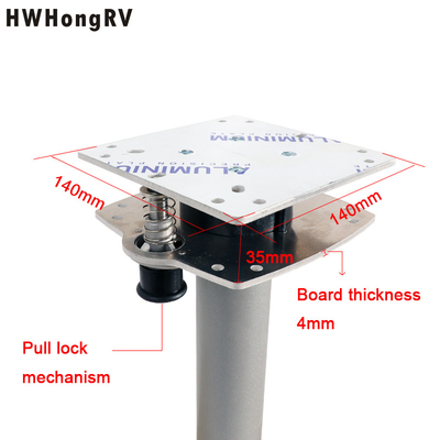 Campervan wall table leg with slider and motor homes Double-layer extended swing table legs with double table head