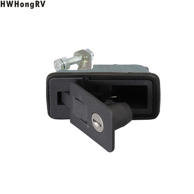 Caravan Push Lock with Latch Knob Motorhome  Boat campervan Black lock with key
