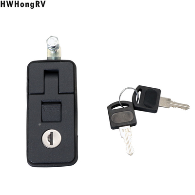 Caravan Push Lock with Latch Knob Motorhome  Boat campervan Black lock with key