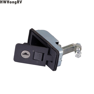Caravan Push Lock with Latch Knob Motorhome  Boat campervan Black lock with key