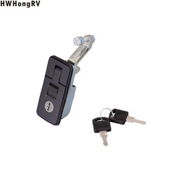 Caravan Push Lock with Latch Knob Motorhome  Boat campervan Black lock with key