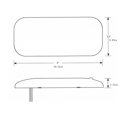 HWHongRV campes 12V rectangle Ultra-Thin Dome LED Light Interior Lamp Caravan Motorhome RV surface mount Light