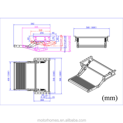 Manual Portable Door Steps for RV and Camper van made by Aluminum alloy