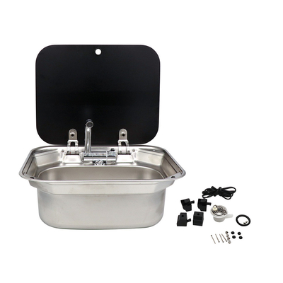 RV kitchen parts Stainless Steel basin with lid including the foldable